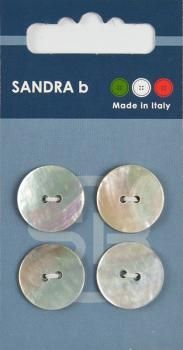 Пуговицы SANDRA 18 мм перламутр 4 шт CARD033 натуральный